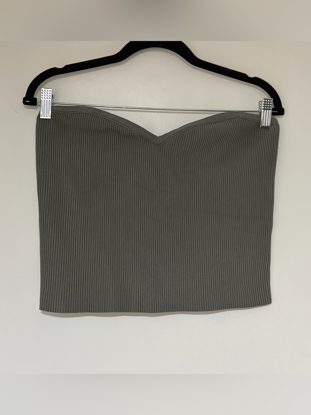 Babaton Women’s Strapless Stretch Sculpt Sweetheart Gray Knit Top Size 1X